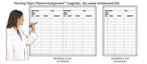 Nursing Team Patient Assignment™ Magnetic Dry Erase Hospital Whiteboard