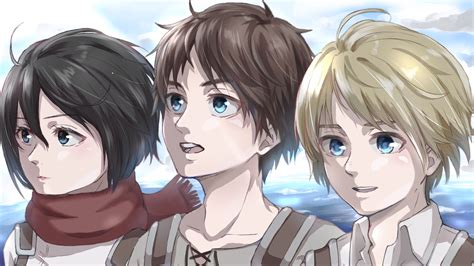 Armin Arlert Eren Yeager Mikasa Ackerman Hd Attack On Titan Wallpapers