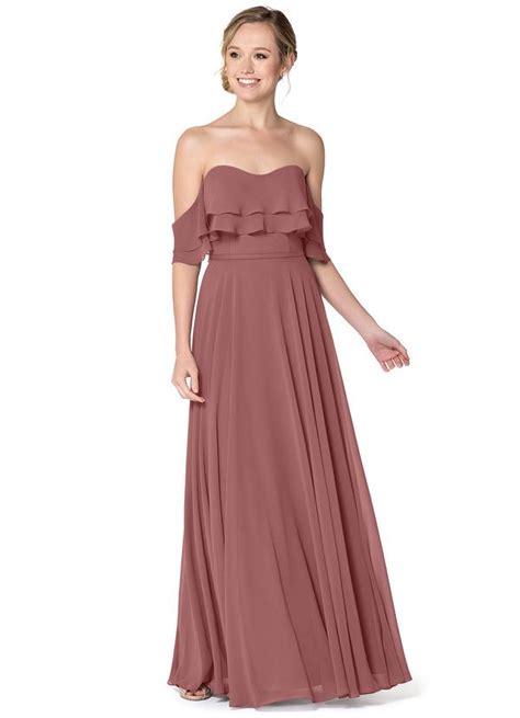 Azazie Haden Chiffon Lace Chiffon Dress Strapless Dress Formal Dream