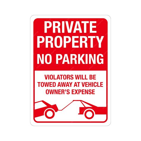 Premium Vector | Private property no parking violators will be towed