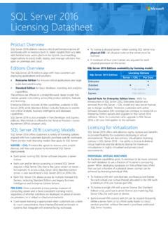 Sql Server Licensing Datasheet Sql Server Licensing