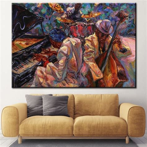 African Jazz Art, African Canvas, Jazz Wall Art, Jazz Oil Painting ...