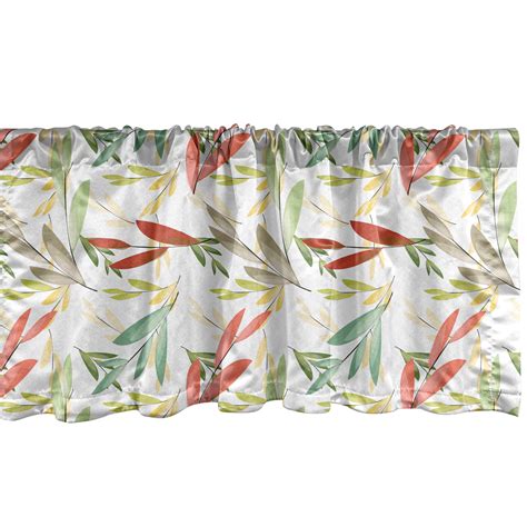 Leaf Window Valance Abstract Faded Floral Images And Retro Patterns