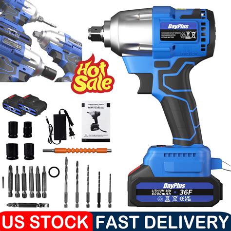 Nm Electric Impact Wrench Cordless Brushless Gun W Battery