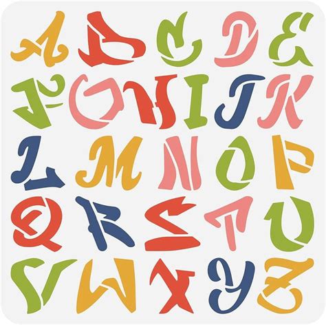 1pc Graffiti Letters Stencil Reusable Painting Stencils for Drawing DIY ...