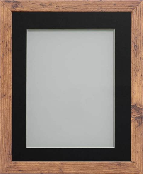 Allington Rustic 14x11 Frame With Black Mount Cut For Image Size 12x8