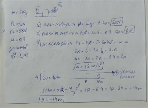 Consideramos Um Bloco De Massa M 2kg Inicialmente Em Repouso Sobre Uma