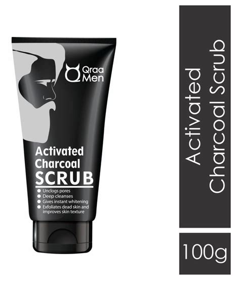 Qraa Activated Charcoal Scrub For Men Facial Scrub G Buy Qraa