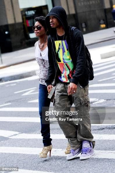 Singers Dawn Richard And Qwanell Mosley Walk In Midtown Manhattan On