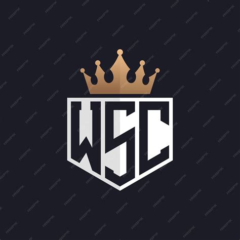 premium vector luxury wsc logo  crown elegant initials wsc letter