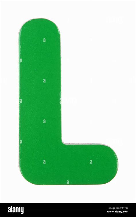 An Upper Case L Magnetic Letter On White With Clipping Path Stock Photo