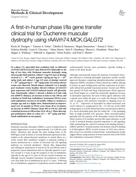 Pdf A First In Human Phase I Iia Gene Transfer Clinical Trial For