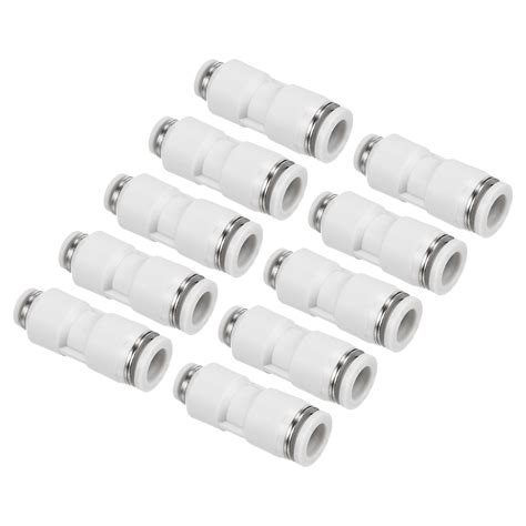 Uxcell 8mm To 4mm Reducing Push To Connect Air Line Fitting White 10