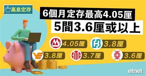 【高息定存】6個月定存最高405厘 5間36厘或以上 Etnet 經濟通香港新聞財經資訊和生活平台