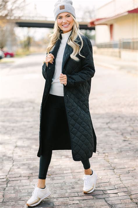 Don't Look Back Black Long Puffer Coat – Shop the Mint