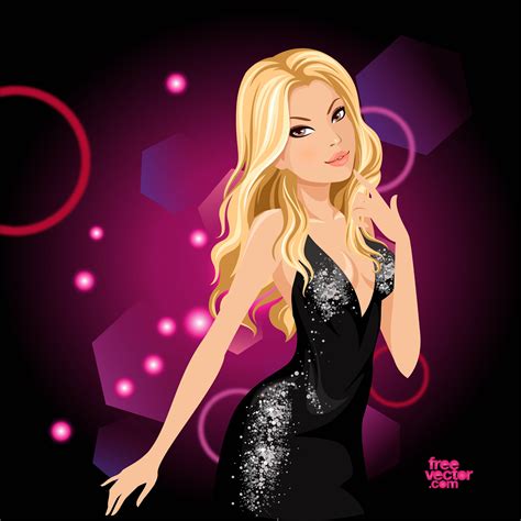 Sexy Blonde Girl Vector Art Graphics Freevector