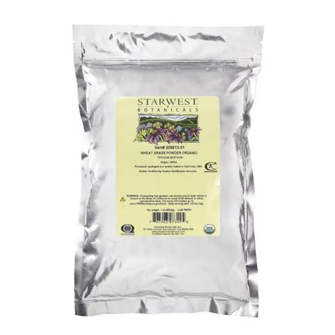 Starwest Botanicals Organic Wheat Grass Powder 1 Lb 453 6 G