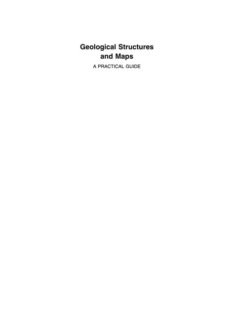 Solution Geological Structures And Maps A Practical Guide Rd Edition