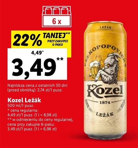 Promocja Piwo Kozel Lezak W Lidl