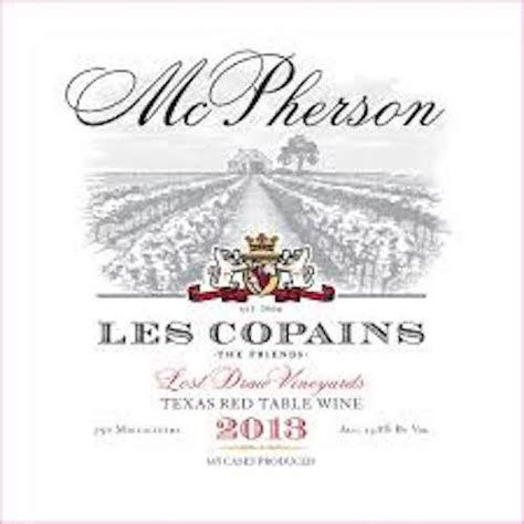 Mcpherson Cellars Les Copains Rare Red Blend