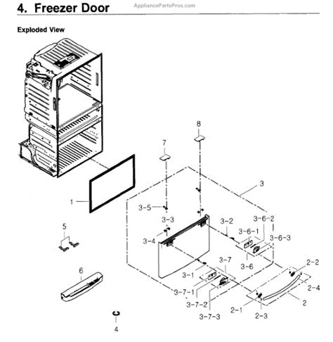 Parts For Samsung Rf4267harsxaa 04 Freezer Door Parts