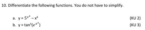 [answered] 10 Differentiate The Following Functions You D Math
