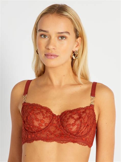 Soutien Gorge Corbeille En Dentelle Rouge Kiabi 16 00