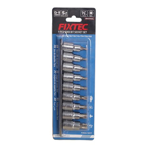 Fixtec 9PCS 1 2 Dr Torx Bit Socket Set Hand Tool Set 9PCS 1 2 Dr