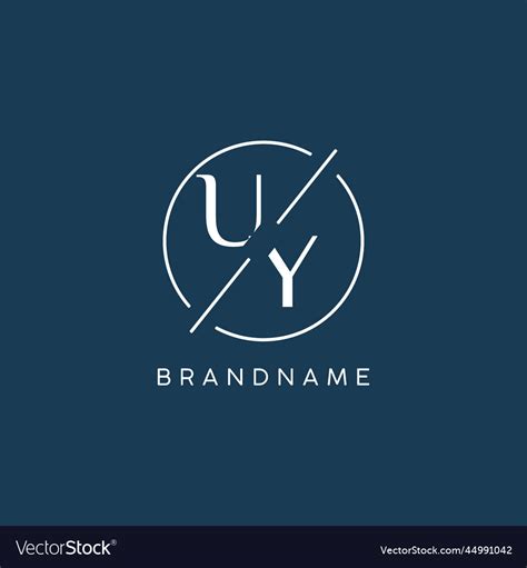 Initial Letter Uy Logo Monogram With Circle Line Vector Image