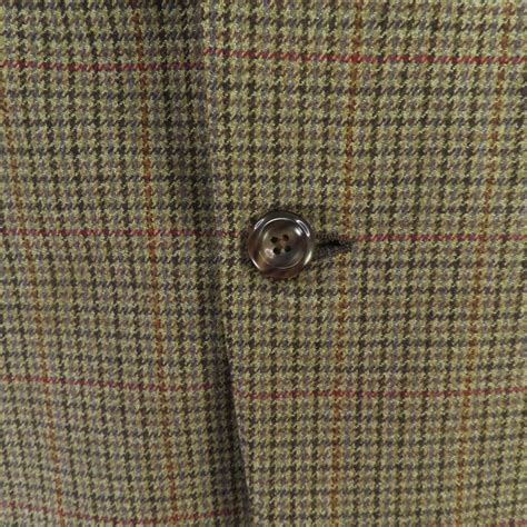 Oxxford Clothes Sport Coat Jacket Mens 44R Brown Houndstooth Wool EBay