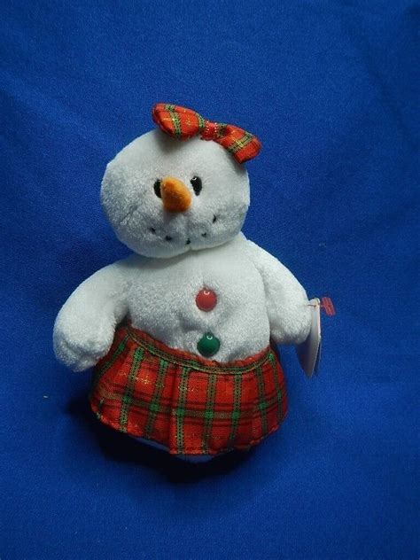 Ty Original Beanie Babies 2007 Christmas Coolstina Snowman Snowgirl