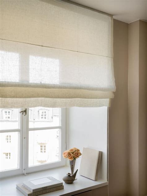 Sheer Linen Roman Blind Off White 151 200cm Roman Blinds