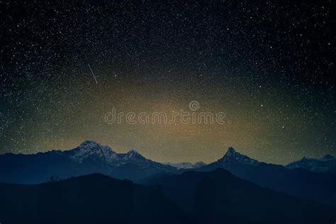 Stars in Himalayas stock image. Image of nepal, black - 104036883