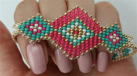 Pulsera De Mostacillas En Telar Beaded Jewelry Tutorials Beaded Jewelry Diy Beaded