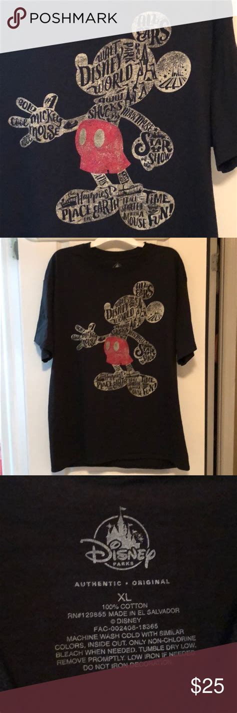 Disney Parks Mickey Mouse T Shirt Black Xl Disney Parks Mickey Mouse