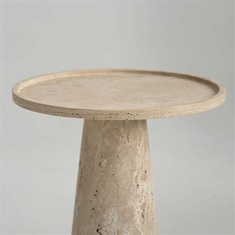 Travertine Pedestal Side Table For Sale At 1stdibs Travertine Side Table