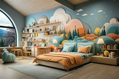 Modern Child Bedroom Interior Design In House With Decoration Children