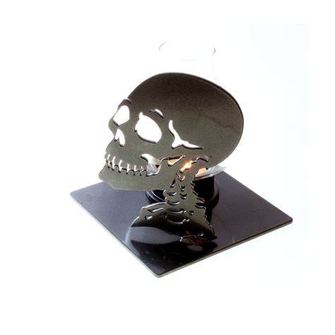 Skull Candle Holder: Candle Holders With Metal Art Skull Goth Decor fo ...