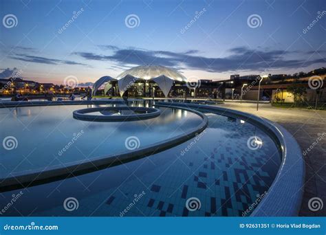 Nymphaea Aquapark by Night in Oradea, Romania Stock Image - Image of ...