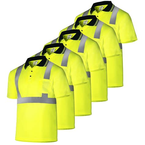 Jorestech Pack Hi Vis Short Sleeve Safety Polo Shirt Ansi Class