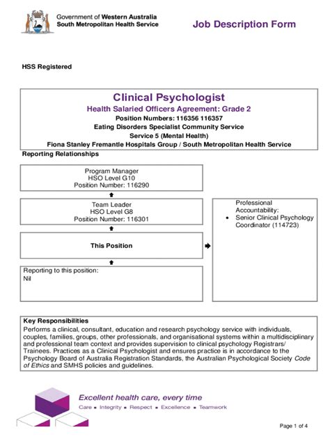 Fillable Online Smhs Jdf Template Clinical Psychologist Gr Template