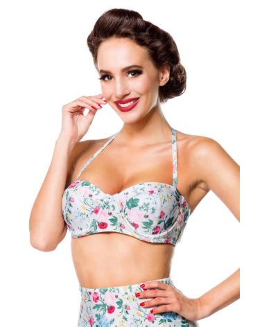 Vintage Bikini Oberteil grün pink gelb von Belsira S M L XL 2XL 3XL