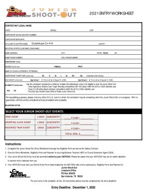 Fillable Online 2022 ENTRY WORKSHEET Leon County AgriLife Extension