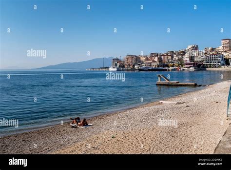 Saranda Beach, Saranda, Albania Stock Photo - Alamy