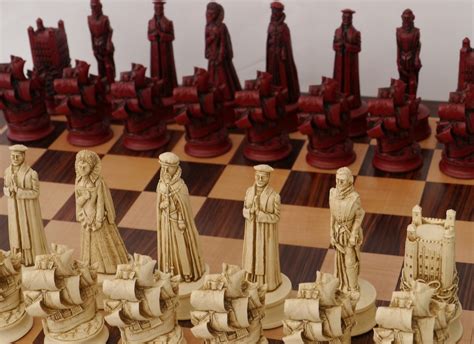 Berkeley Chess Ltd Elizabethan Chess Set Ivory And Red Chessbaron