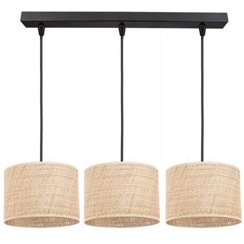 Lampa Sufitowa Wisząca Żyrandol Abażur Nowoczesna Boho Rattan Loft Led