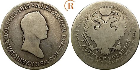 Russland Warschau für Polen 5 Zlotych 1829 FH Nikolaus I 1825 1855