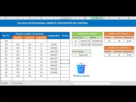 MACRO EXCEL Calculo De Poligonal Abierta Con Puntos De Control En