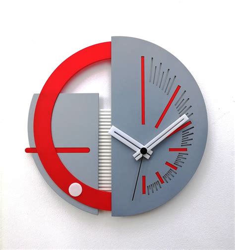 Modern Industrial Style Round Coloured Wall Clock Perfect T Etsy