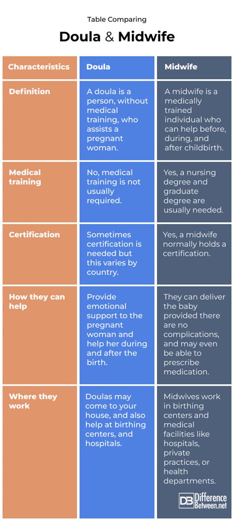 Difference Between Doula And Midwife Difference Between